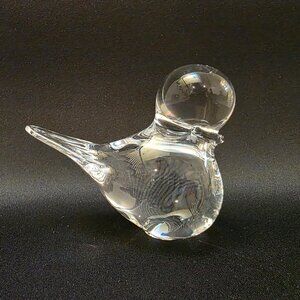 Vtg. Viking Clear Duck/Bird Figurine Paperweight
